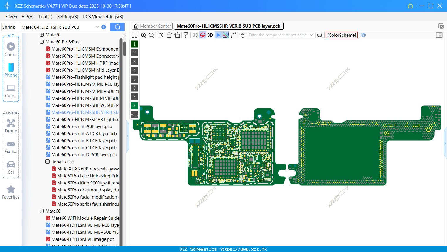 Huawei Mate60Pro-HL1CMSSHR VER.B SUB PCB Layer